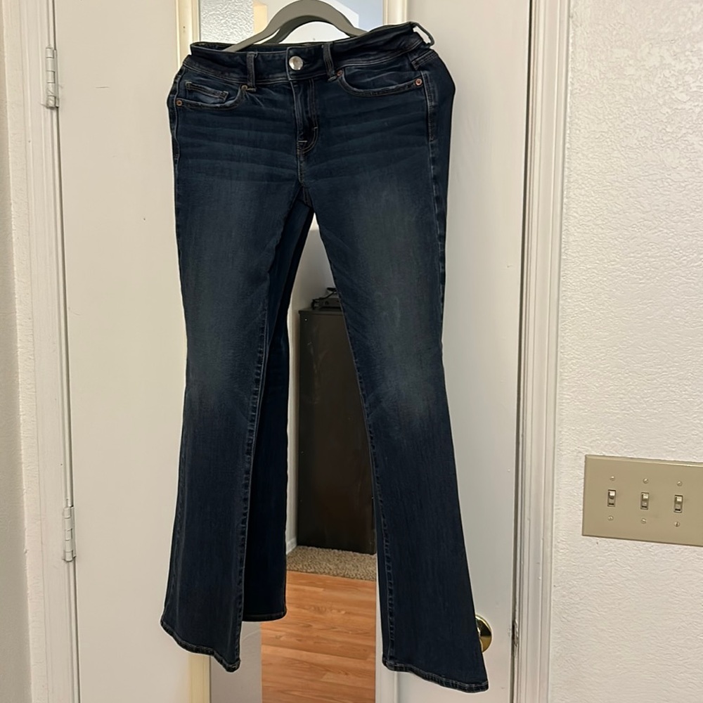 American Eagle “Kick Boot” Super Stretch dark wash denim Jeans